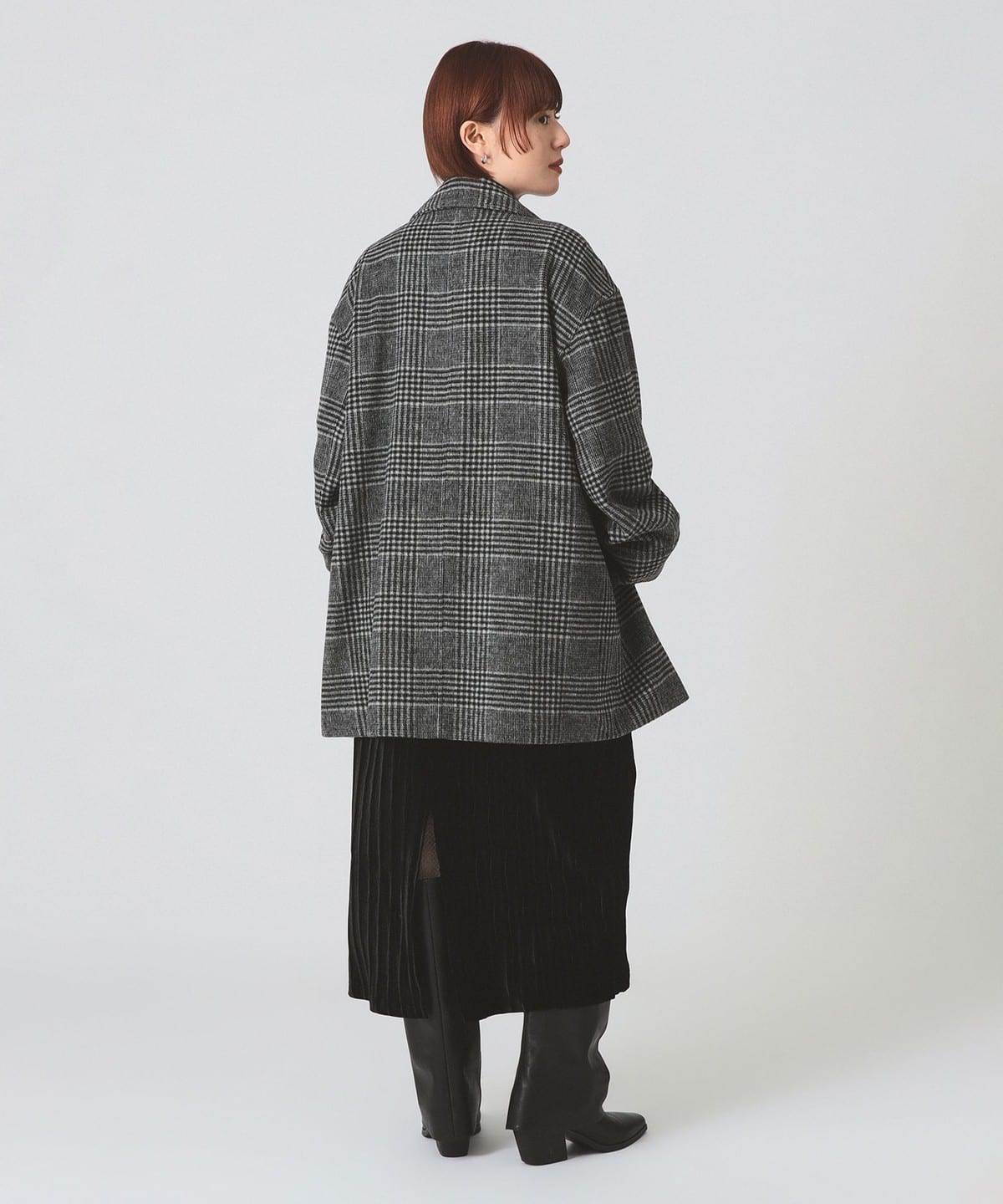 コート BEAMSraybeams チェックWハーフコート