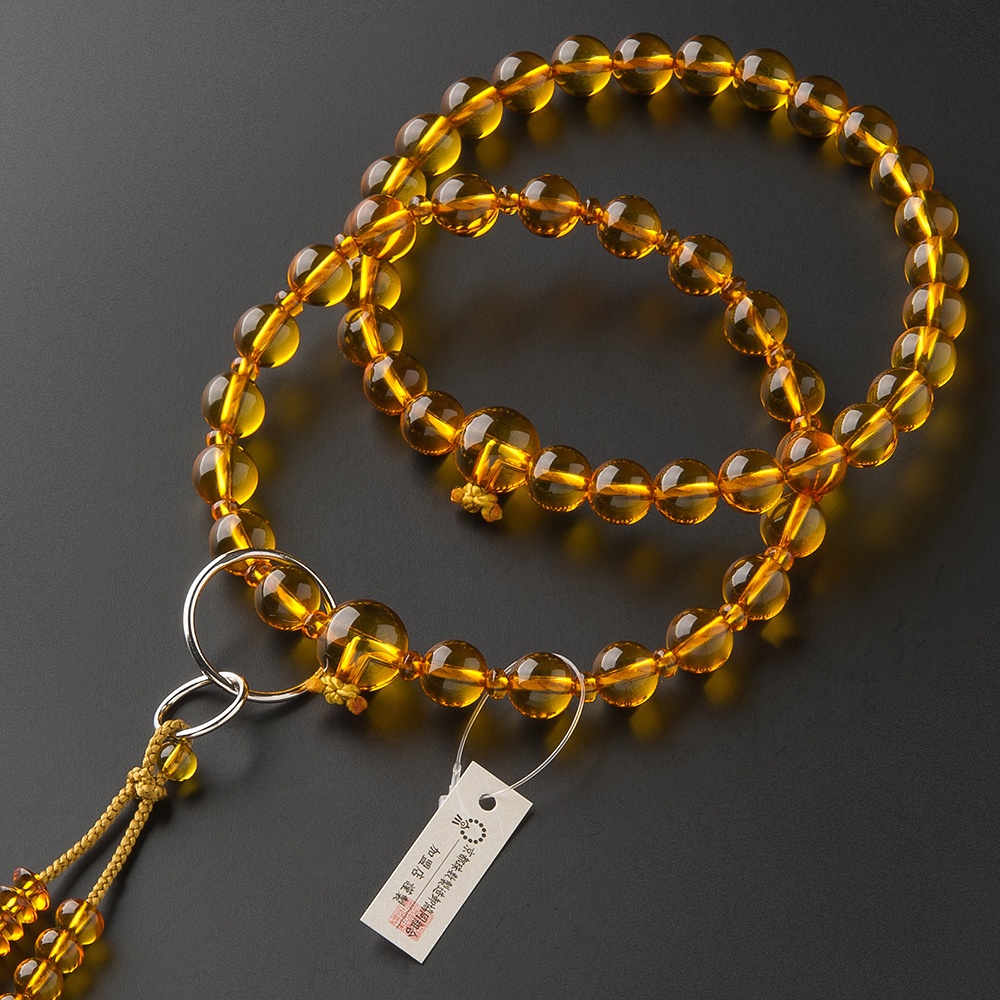 浄土宗用本式数珠【男性用】 本琥珀 三万浄土9寸 | 滝田商店