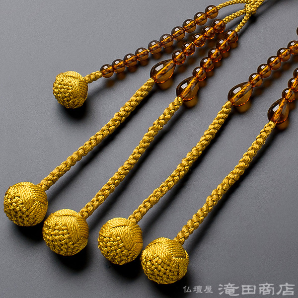 日蓮宗用本式数珠【男性用】 本琥珀 尺2 | 滝田商店