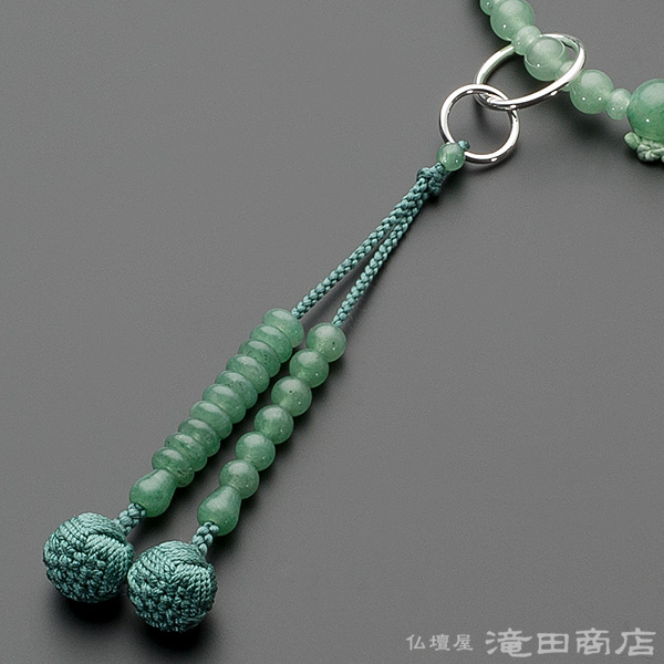 浄土宗用本式数珠【女性用】 インド翡翠 グラデーション 六万浄土8寸