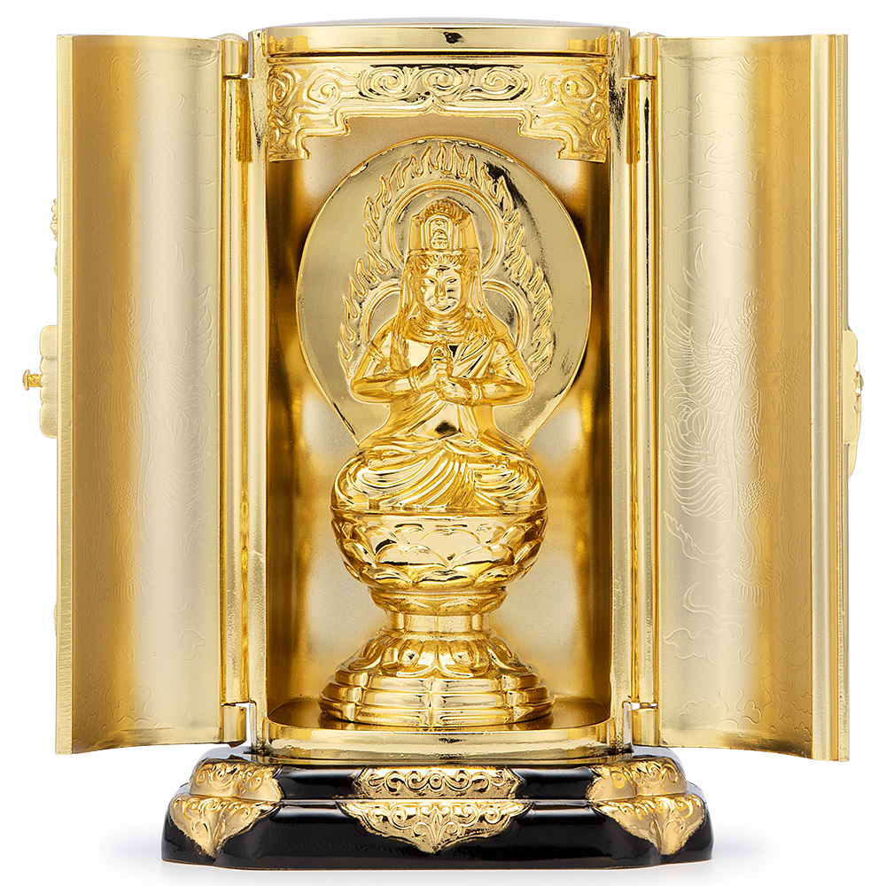 大日如来立像【極小】#404 厨子付き 木彫 仏像 【公式通販】