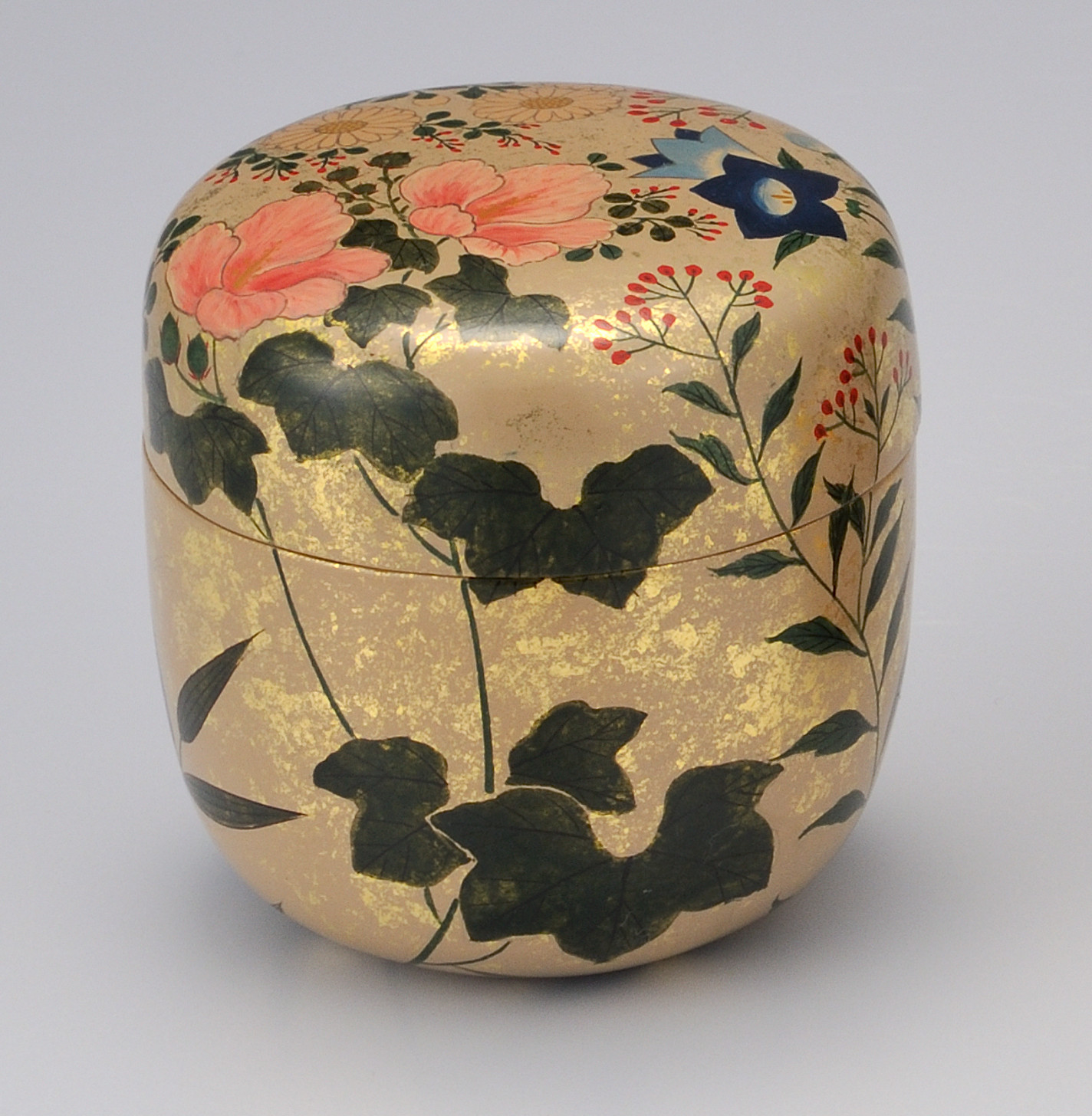 前端春斉 作 「 彭祖棗 」 蒔絵 内銀溜 漆器 漆芸 抹茶 茶道具 共箱