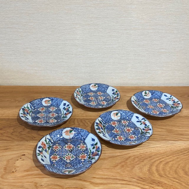 須田菁華造色絵祥瑞花鳥文皿 3代須田菁華 色絵祥瑞花鳥文