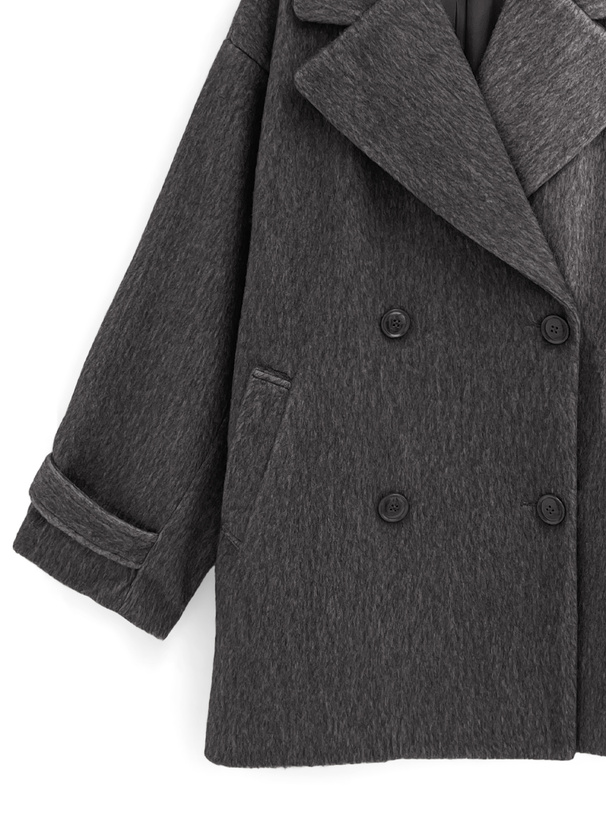 sheller シェリエコクーンシャギージャケットコート