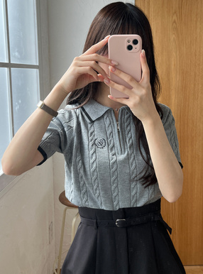 アトリエgg⭐︎グレー⭐︎ニット⭐︎トップス⭐︎1ハーフ アトリエgg