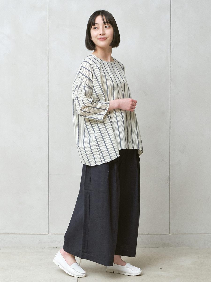 お値下げ中 真木テキスタイルスタジオ リネン シルク ガウチョパンツ