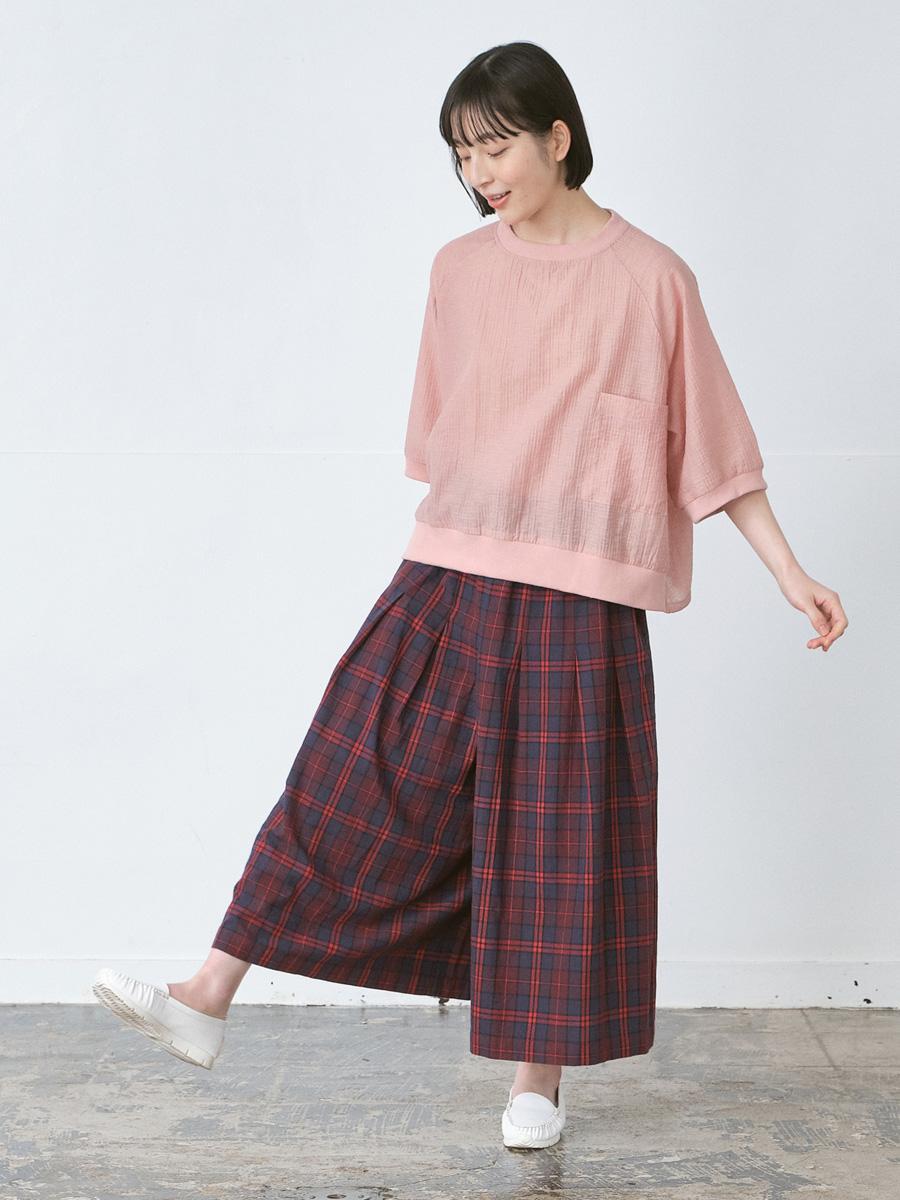 ガウチョパンツ 綿オックスチェック | パンツフルレングス | 【公式】D