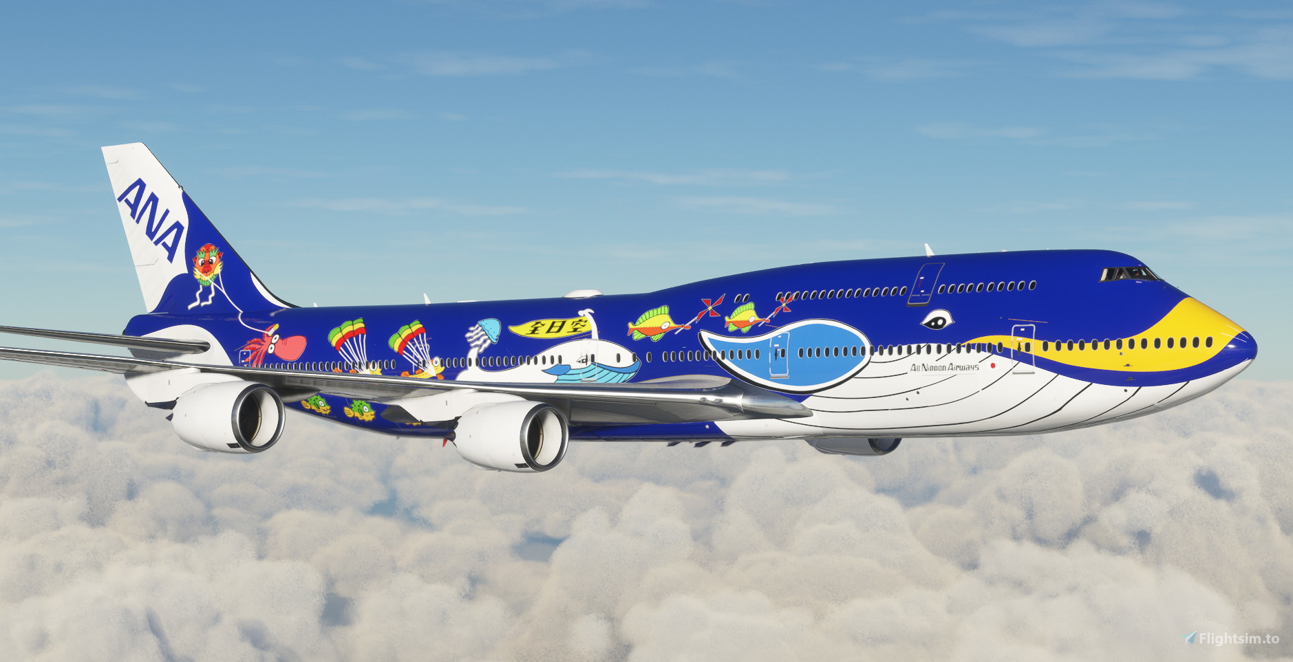 Marine Jumbo' All Nippon Airways JA8963 | Asobo B747-8i [8K] for