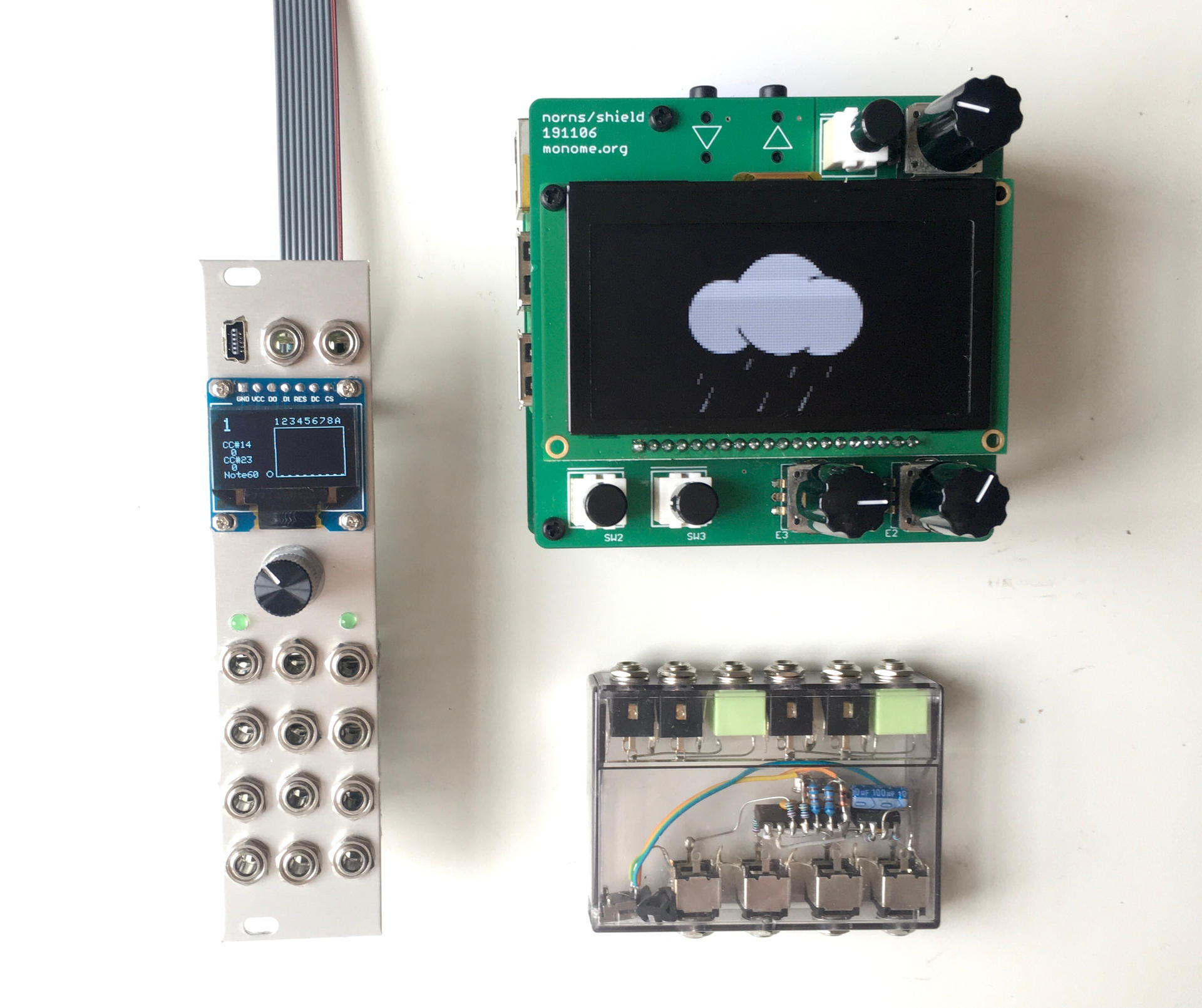 monome Norns Shield 2022年改良型 電源 モジュラーシンセ monome