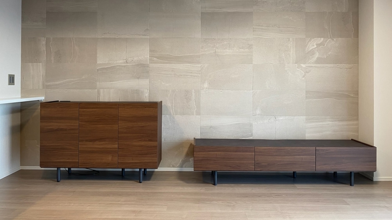 パモウナ新商品 サイドチェストCE実例【CE-120・ウォールナット色