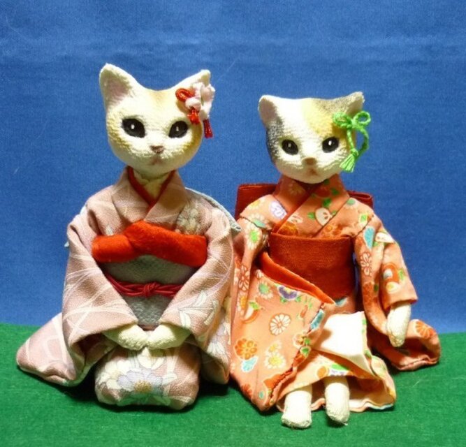 綿の着物を着た甘えん坊の妹猫ちゃん | iichi 日々の暮らしを心地よく