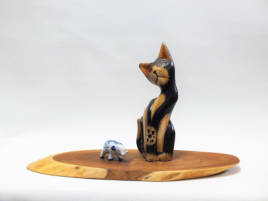 天然木花台・飾り台 KD-17 エンジュ斜め輪切り | iichi 日々の暮らしを