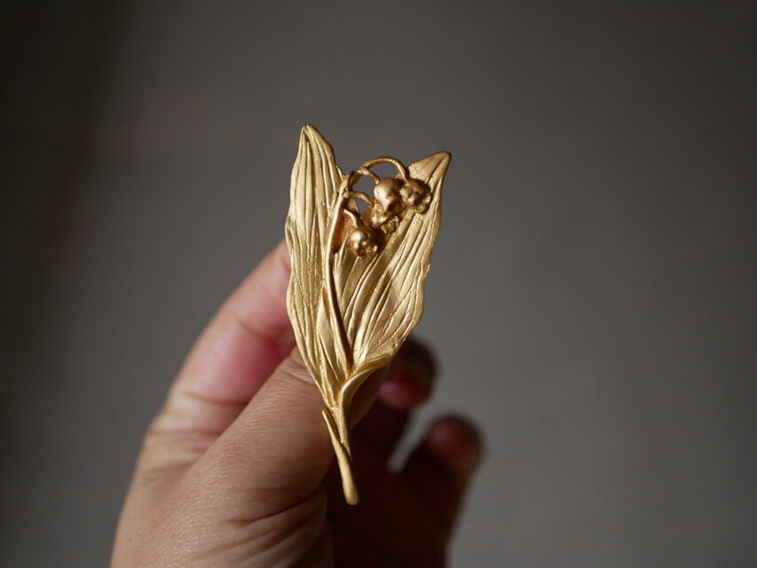 すずらん ブローチ 鈴蘭 スズラン フランスブロカント ヴィンテージ