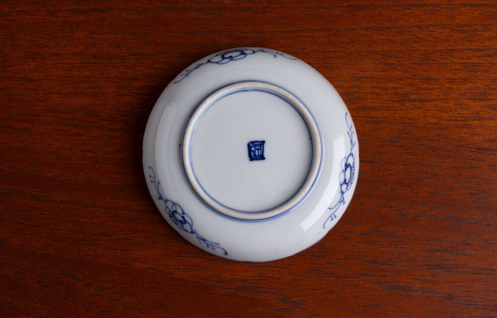 伊万里焼 古伊万里 染錦 花鳥文盤 飾皿 C 5441A 伊万里焼 古伊万里 染