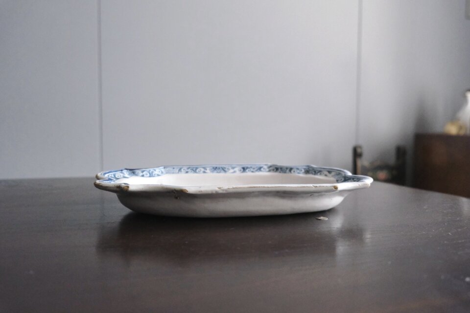 南仏陶器 キュノワールのようなオーバル皿 南仏陶器 キュノワールの