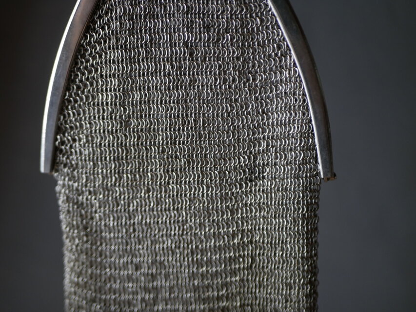 純銀 シャトレーンバッグ メッシュバッグ フランスアンティーク