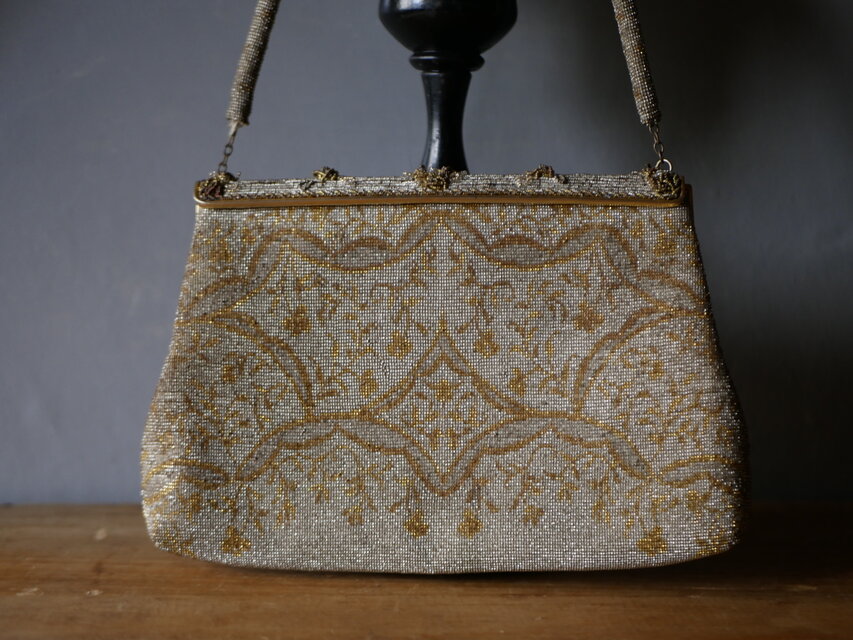 マイクロビーズ アンティークバッグ フランスアンティーク