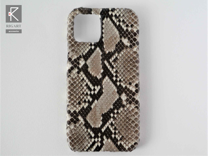 他機種OK☆iPhone12用スマホケース ナチュラルパイソン ヘビ柄 本革