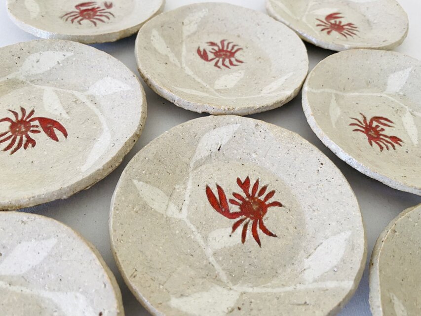 銘々皿C蟹④＊象嵌/色硝子 | iichi 日々の暮らしを心地よくする