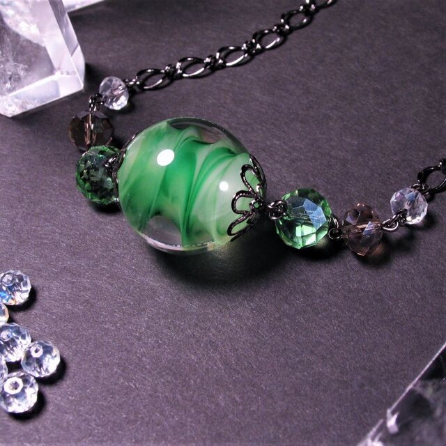 とんぼ玉 ネックレス 伝統 大阪 ガラス 工芸 ビーズ ジュエリー