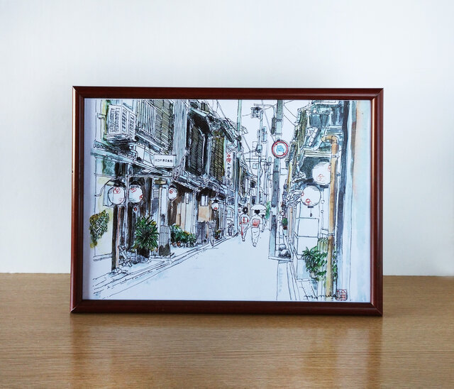A4サイズ「京都 町屋の舞妓さん」 京の水彩画工房 | iichi 日々の
