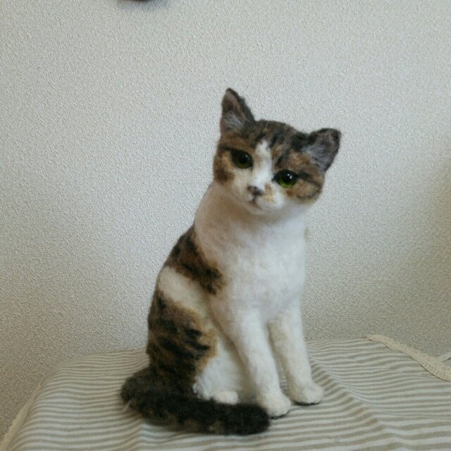 キジ白猫立体羊毛フェルト | iichi 日々の暮らしを心地よくする