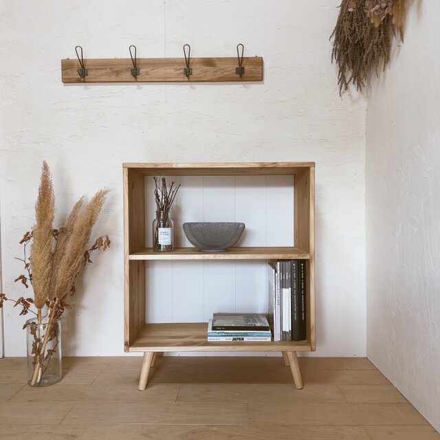 na 284.オープンシェルフ ナチュラル 韓国 北欧 脚付き 家具 オーダー