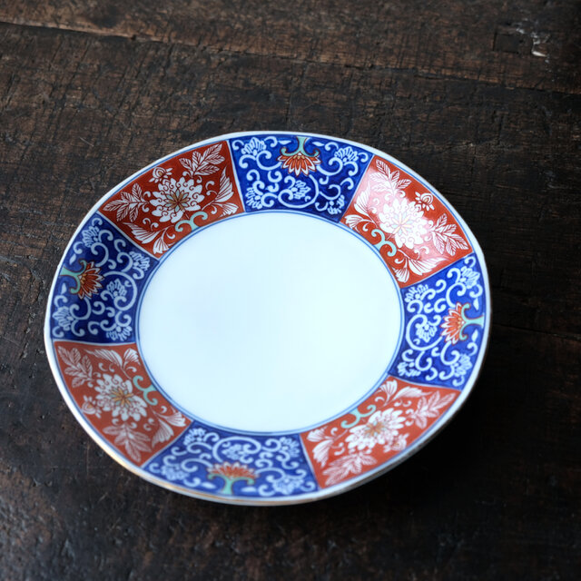 骨董 飾り鉢 皿 伝統的な赤青装飾 陶器 骨董 飾り鉢 皿 伝統的な赤青