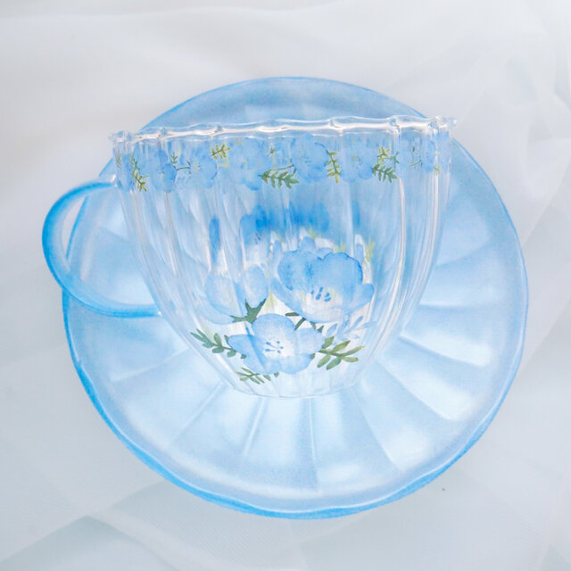 ネモフィラが舞うお花畑〜耐熱ガラスのティーセット〜新作〜 | iichi