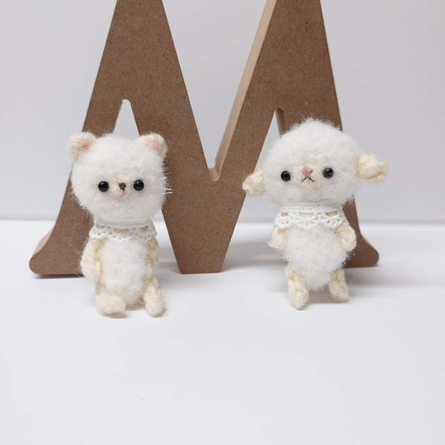 6.5cm】白猫の小さなあみぐるみ 白い猫 ねこ | iichi 日々の暮らしを