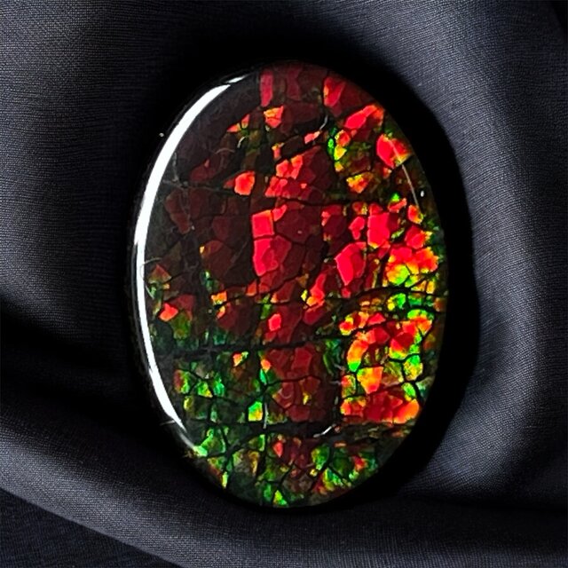 天然石 宝石 アンモライト（Ammolite）トリプレットルース オーバル 20