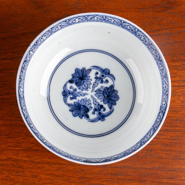 安南 染付 大皿 骨董 鳥と花 安南 染付 大皿 骨董 鳥と花