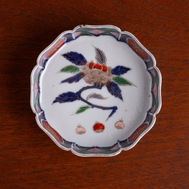 伊万里焼 錦鳩絵 飾り大皿 時代物 骨董 皿立て付 B547 伊万里焼 錦鳩絵