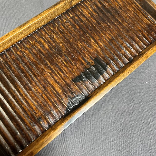 黒柿拭漆我谷盆（くろがきふきうるしわがたぼん）煎茶盆 折敷№8083