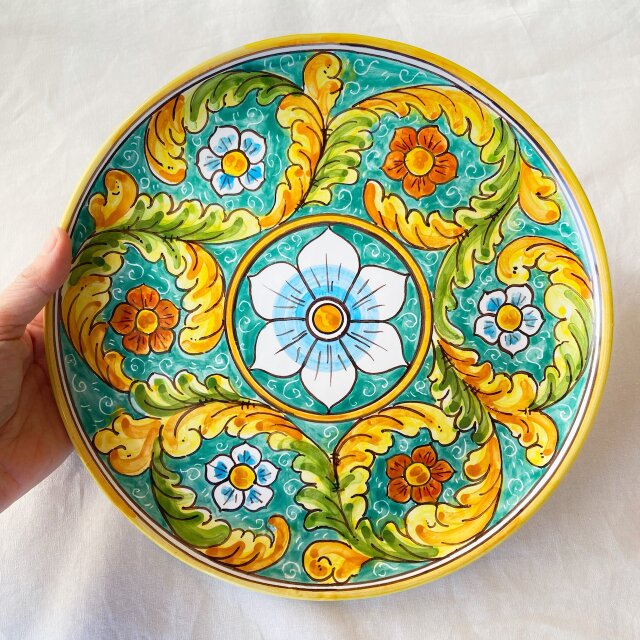 イタリア雑貨・大皿・飾皿【デルータ ミラノ シチリア マヨルカ焼き