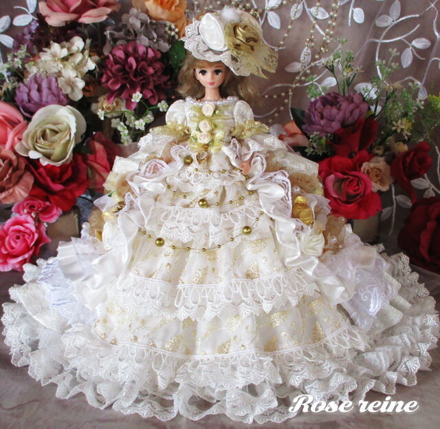 XmasSale アンネローゼ王妃クラシカルモーブピンクの豪華フリルドール