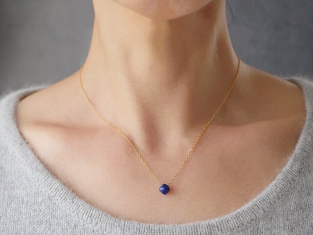 14kgf＊ラピスラズリの一粒ネックレス | iichi 日々の暮らしを心地よく