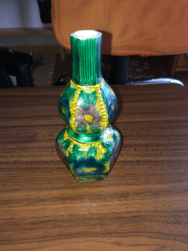 九谷焼 オンライン 徳利 古九谷 九谷焼 徳利 花入 蔵出し 江戸期 角福 黄釉