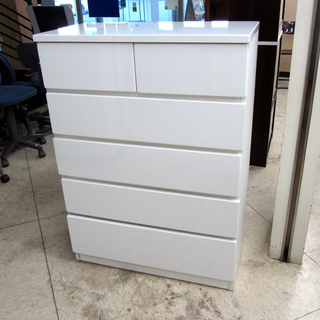 前面光沢 ホワイトチェスト 5段チェスト 整理タンス 引出6