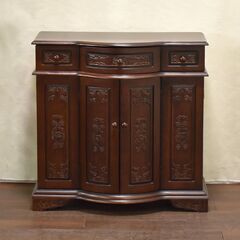 ≪yt1516ジ≫ アンティーク調コンソールキャビネット 幅80cm 現状品