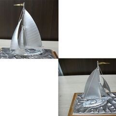 銀製 ヨット TAKEHIKO 武比古 伝統工芸 硝子ケース付き 関工芸 置物