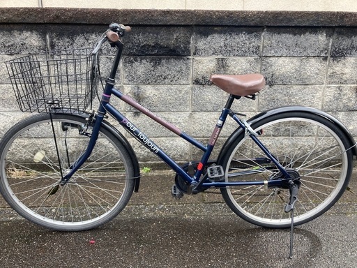 26インチ自転車】美品❗️LEDオートライト付 変速なし 前後タイヤ、鍵