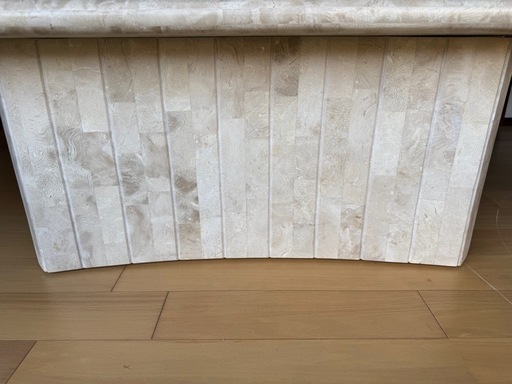 美品】曲線デザインの大理石テーブル