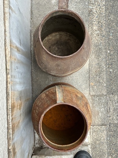 アンティーク風 大型ブリキ製ミルク缶 2個セット レトロ インテリアに