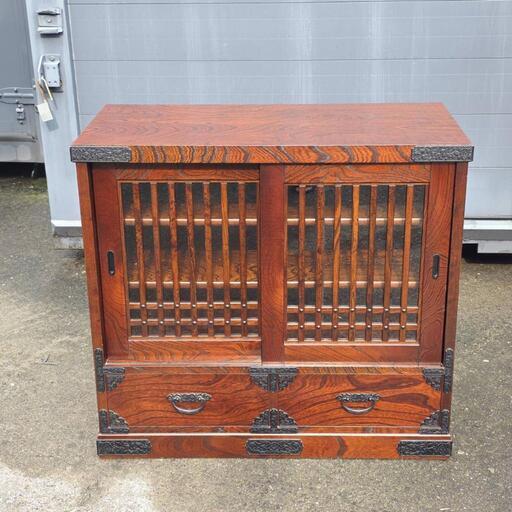 ○昭和レトロ○水屋箪笥 和タンス 食器棚 幅900mm×奥425mm×高820mm