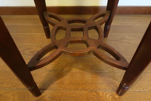 サイドテーブル ハイテーブル 円型 象嵌 アンティーク風 ショップ