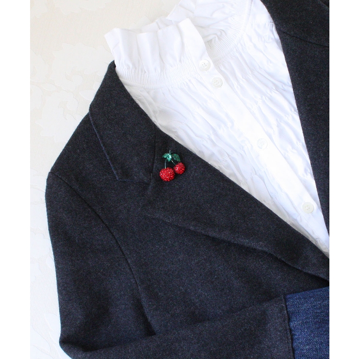 チェリーブローチ/さくらんぼ/フルーツ/レッド/赤 BR-76[品番