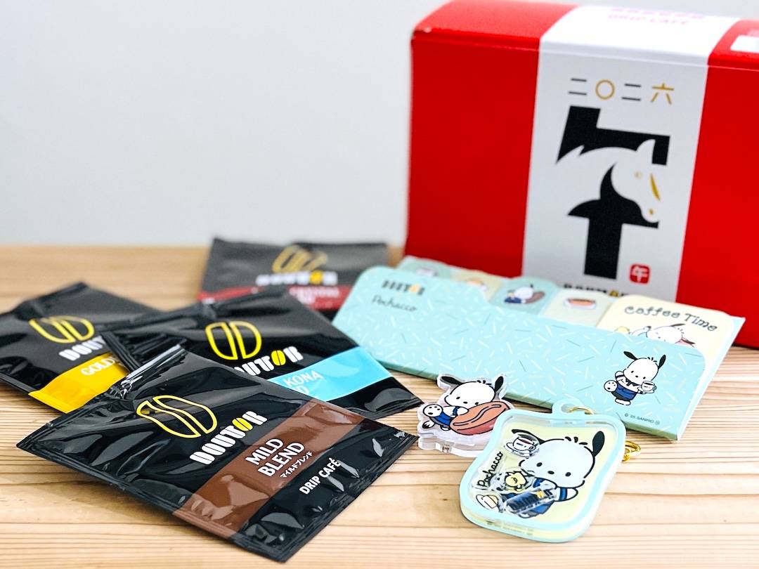 ドトール「福袋2026」の中身をひと足先に開封！ポチャッコとのコラボ