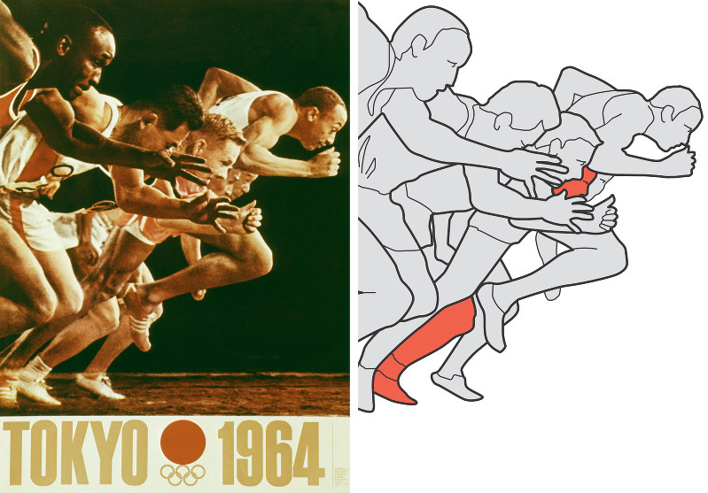 東京オリンピック.1964.公式ポスター2号.ジャンク2枚 東京オリンピック