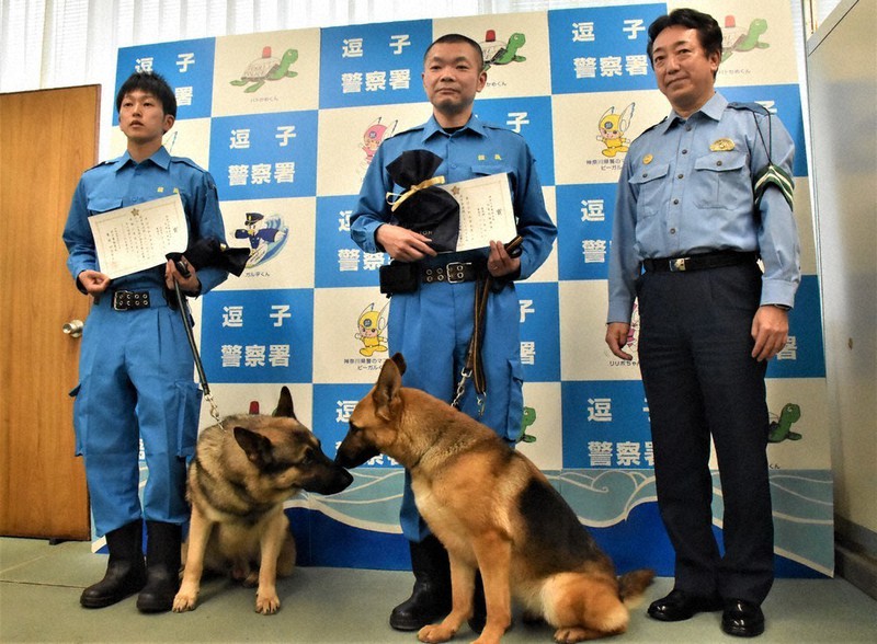 靴をクンクン、出動13分で発見 行方不明者の命助かる 警察犬表彰
